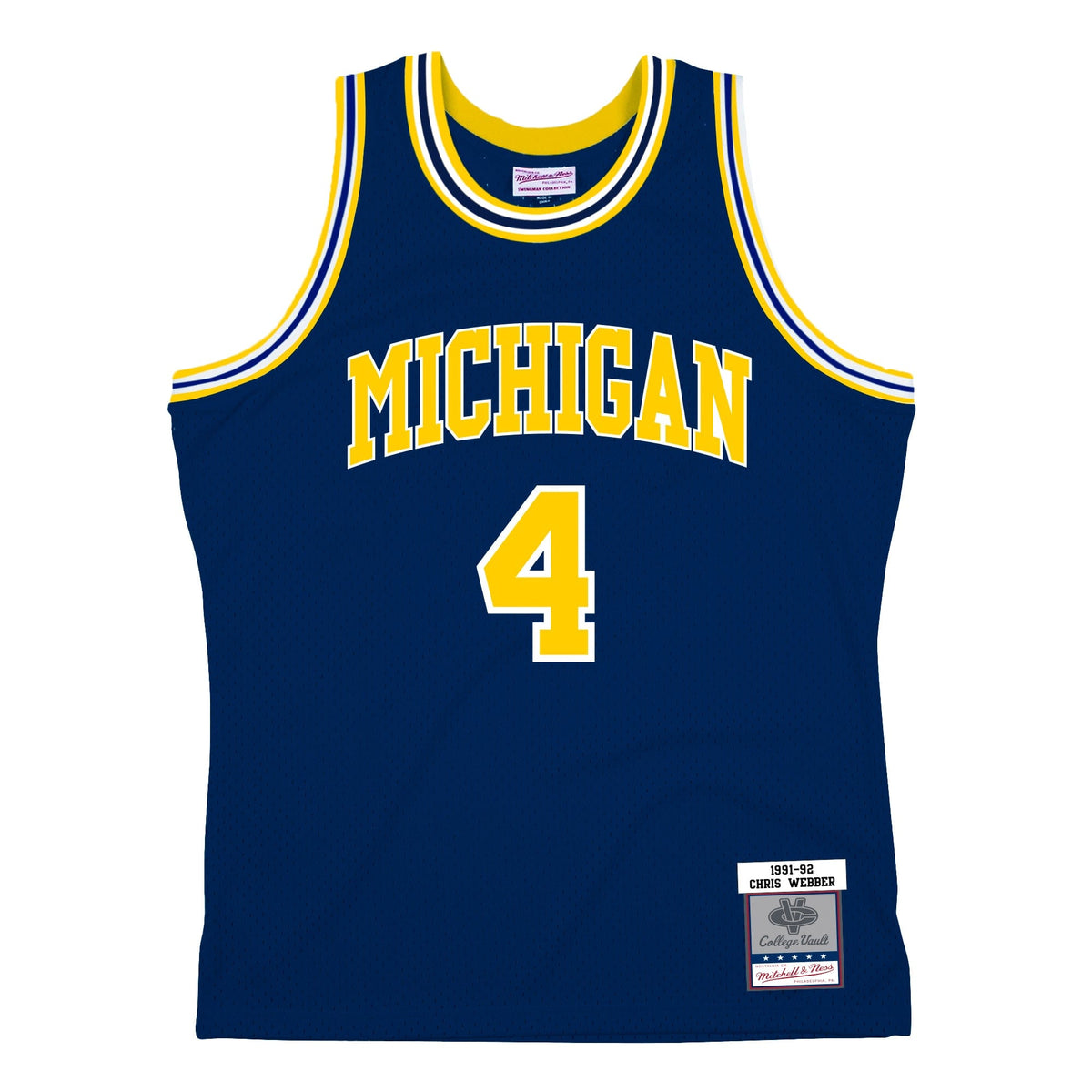 Chris Webber #4 Michigan Wolverines Mitchell & Ness NCAA Swingman Trikot 1991 Navy - STADIUMDREAMS