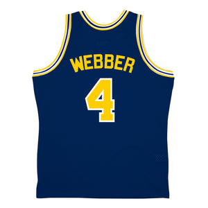 Chris Webber #4 Michigan Wolverines Mitchell & Ness NCAA Swingman Trikot 1991 Navy - STADIUMDREAMS