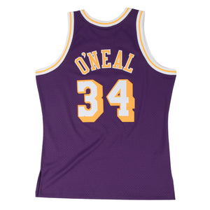 Shaq O'Neal #34 Los Angeles Lakers 1996-97 Mitchell & Ness Swingman NBA Trikot Lila - STADIUMDREAMS