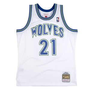 Kevin Garnett #21 Minnesota Timberwolves Mitchell & Ness NBA Swingman Trikot 1995 Weiß - STADIUMDREAMS