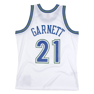 Kevin Garnett #21 Minnesota Timberwolves Mitchell & Ness NBA Swingman Trikot 1995 Weiß - STADIUMDREAMS