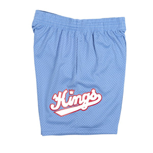 Sacramento Kings Mitchell & Ness NBA Swingman Shorts 1985 Blau - STADIUMDREAMS