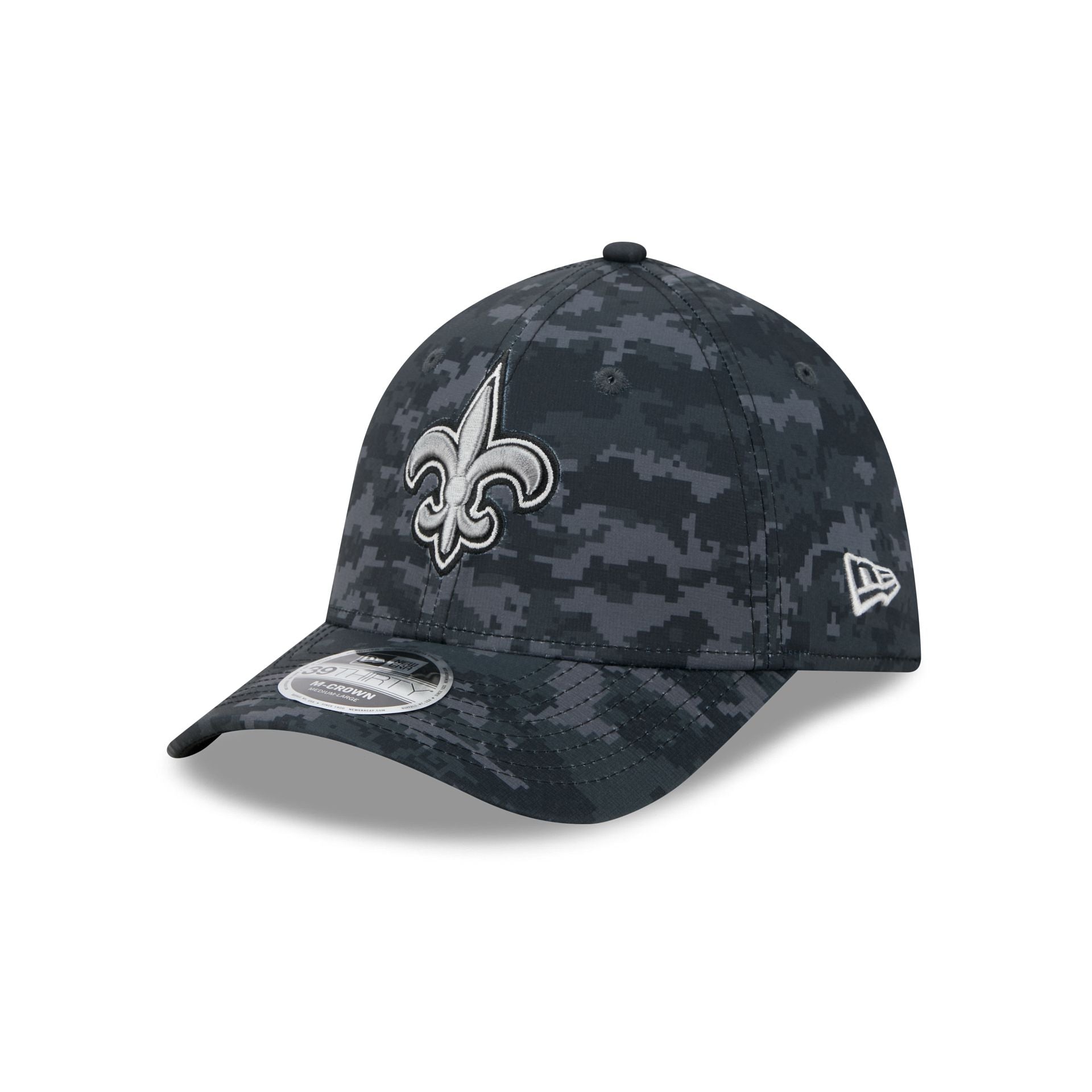 New Orleans Saints New Era 2026 NFL Salute to Service 39THIRTY Flex Fit Cap Camouflage Schwarz