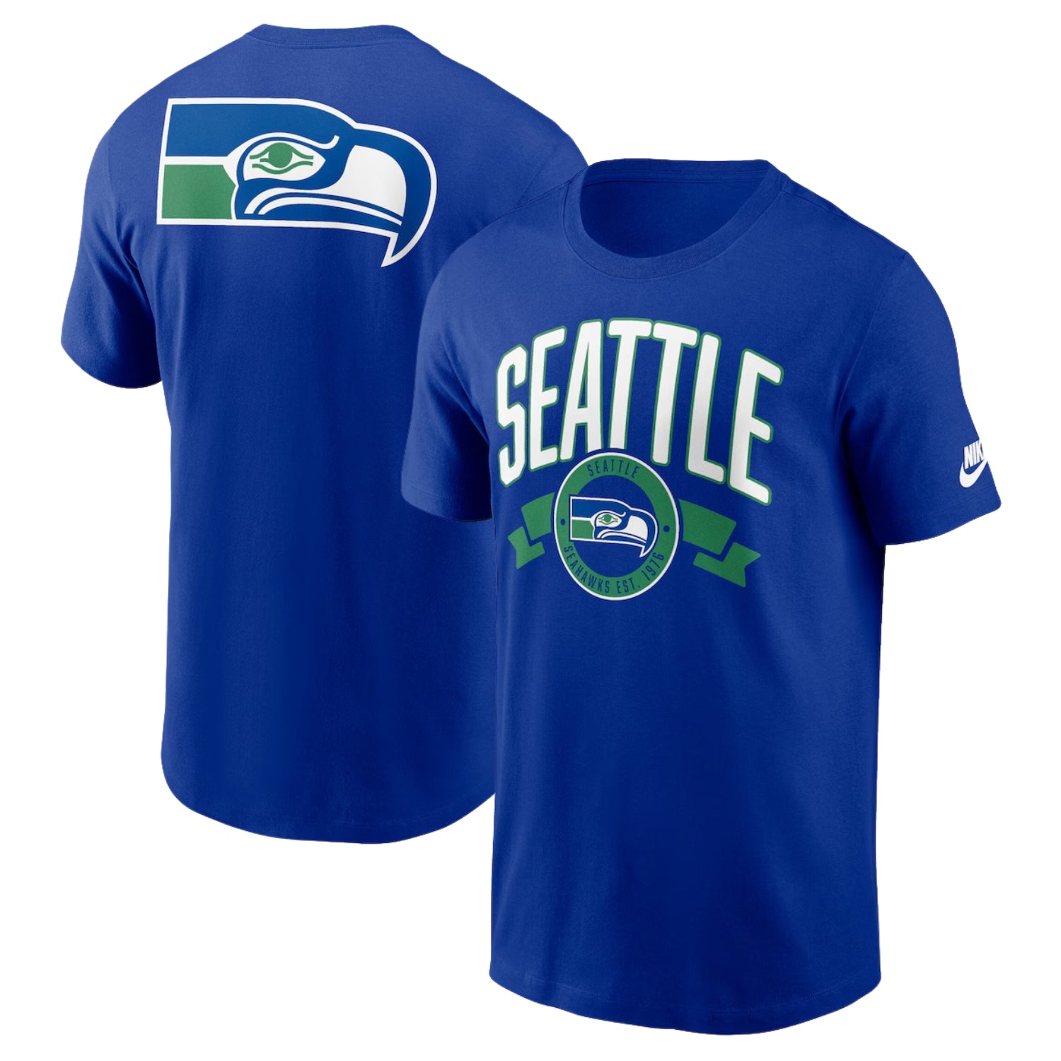 Seattle Seahawks Nike Rewind Backprint Hit NFL T-Shirt Blau