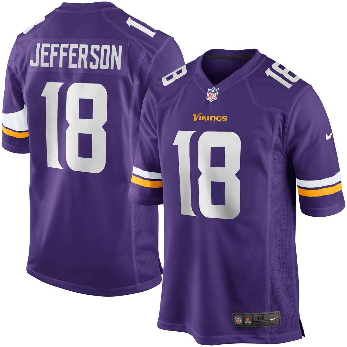 Minnesota Vikings Justin Jefferson Nike Game Football NFL Trikot Home Lila - STADIUMDREAMS