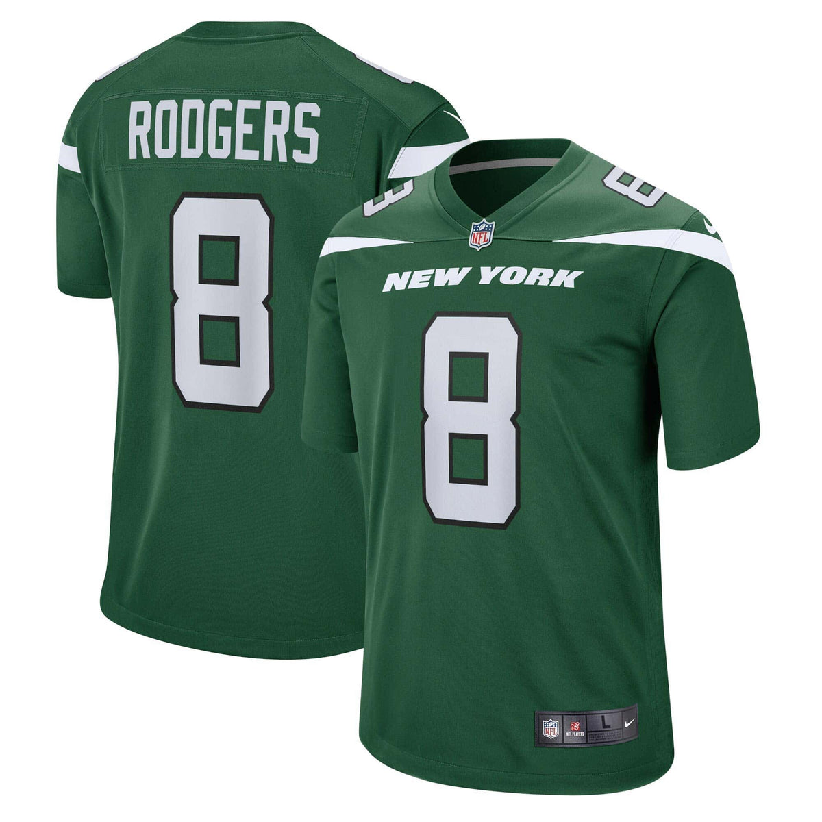 New York Jets Aaron Rodgers Nike Game Football NFL Trikot Home Grün - STADIUMDREAMS