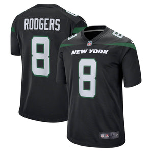 New York Jets Aaron Rodgers Nike Game Football NFL Trikot Alternate Schwarz - STADIUMDREAMS