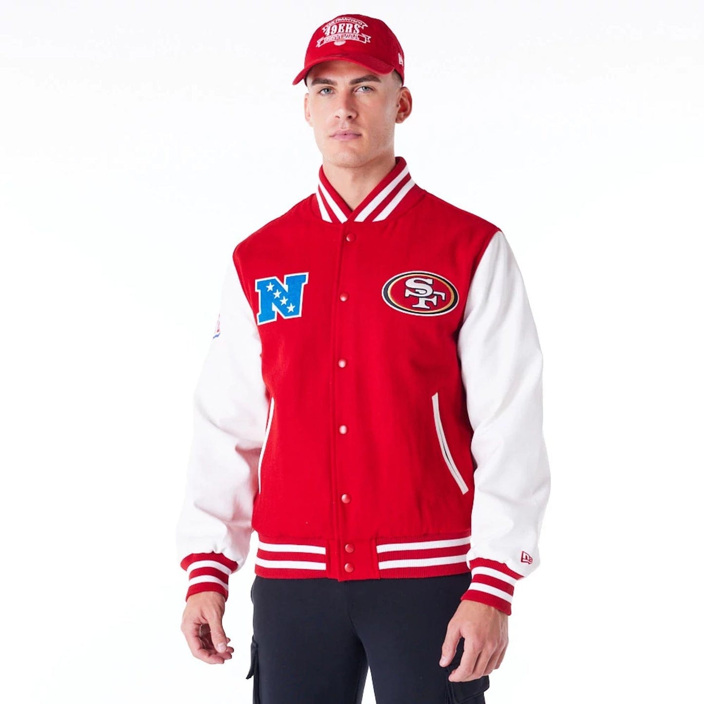 San Francisco 49ers NFL Patch College Jacke New Era Rot - STADIUMDREAMS