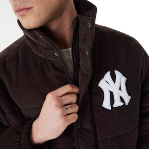 New York Yankees Puffer Jacke Cord New Era MLB Braun - STADIUMDREAMS