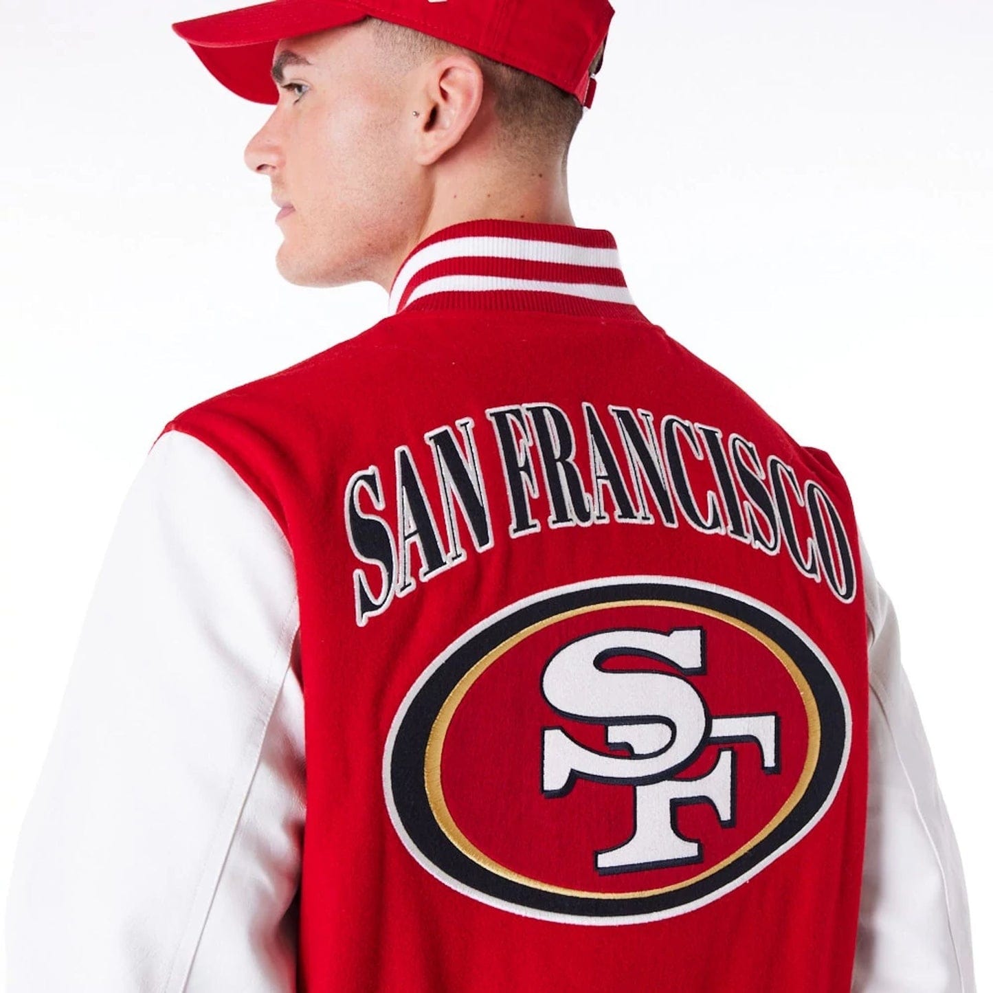 San Francisco 49ers NFL Patch College Jacke New Era Rot - STADIUMDREAMS