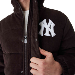 New York Yankees Puffer Jacke Cord New Era MLB Braun - STADIUMDREAMS