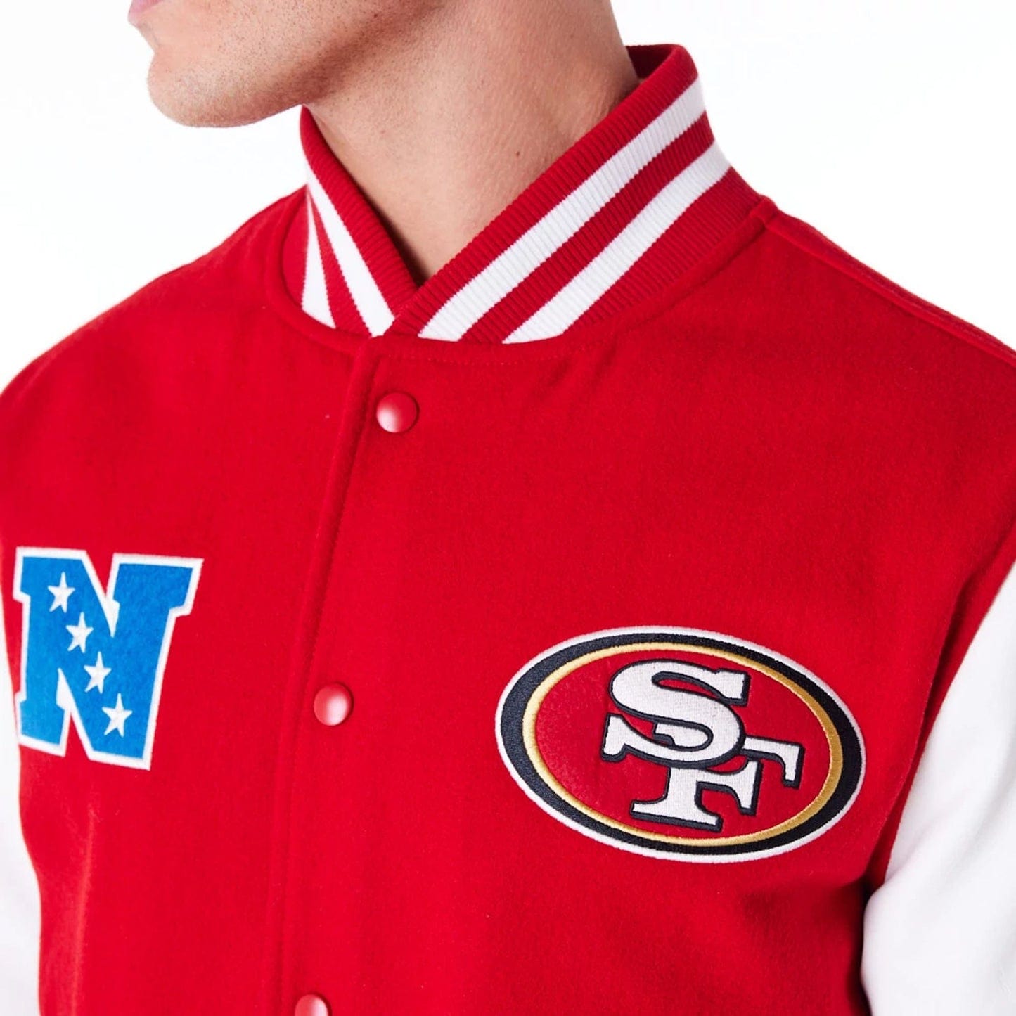 San Francisco 49ers NFL Patch College Jacke New Era Rot - STADIUMDREAMS