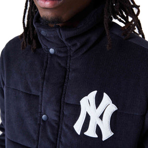 New York Yankees Puffer Jacke Cord New Era MLB Navy - STADIUMDREAMS