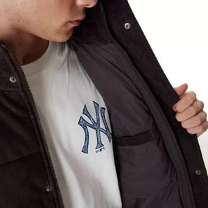 New York Yankees Puffer Jacke Cord New Era MLB Braun - STADIUMDREAMS