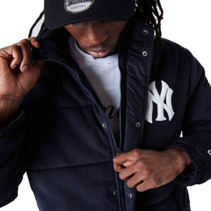 New York Yankees Puffer Jacke Cord New Era MLB Navy - STADIUMDREAMS