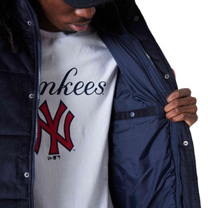 New York Yankees Puffer Jacke Cord New Era MLB Navy - STADIUMDREAMS