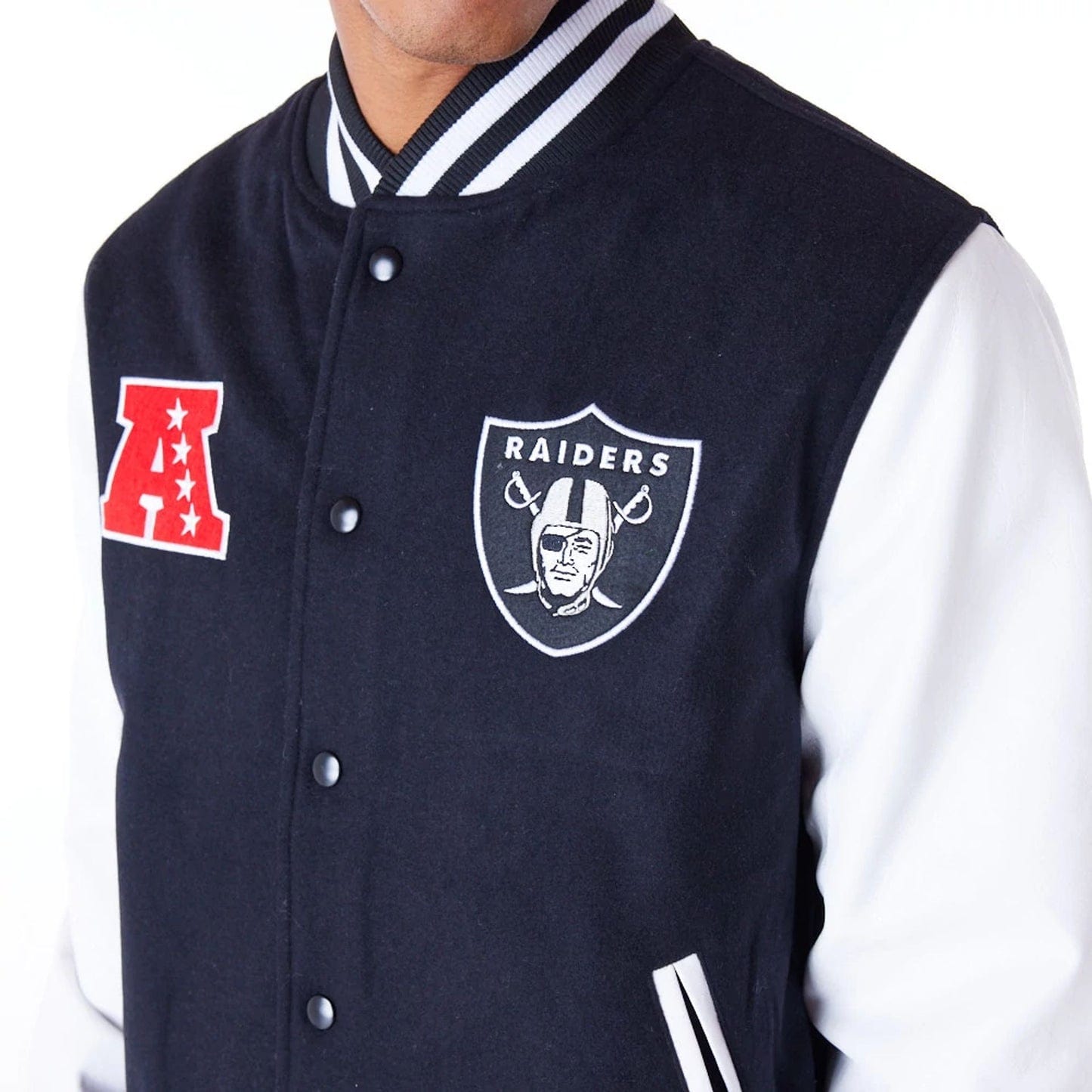 Las Vegas Raiders NFL Patch College Jacke New Era Schwarz - STADIUMDREAMS