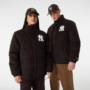 New York Yankees Puffer Jacke Cord New Era MLB Braun - STADIUMDREAMS