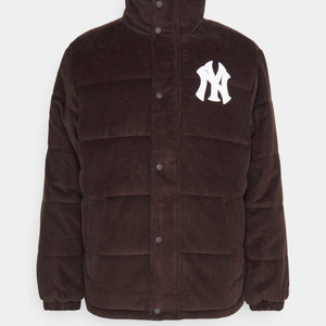 New York Yankees Puffer Jacke Cord New Era MLB Braun - STADIUMDREAMS