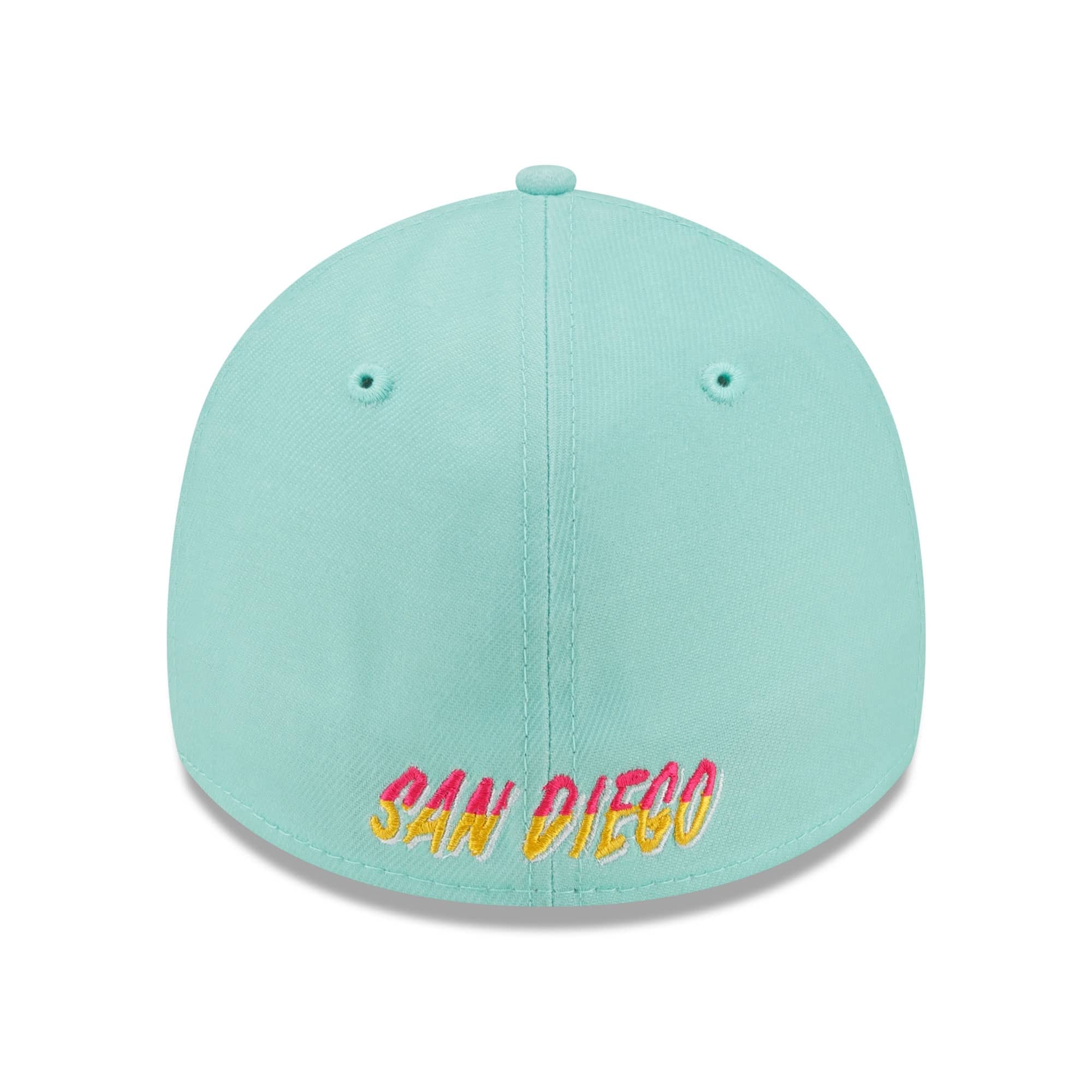 San Diego Padres MLB City Connect New Era 39Thirty Flex Cap Türkis - STADIUMDREAMS