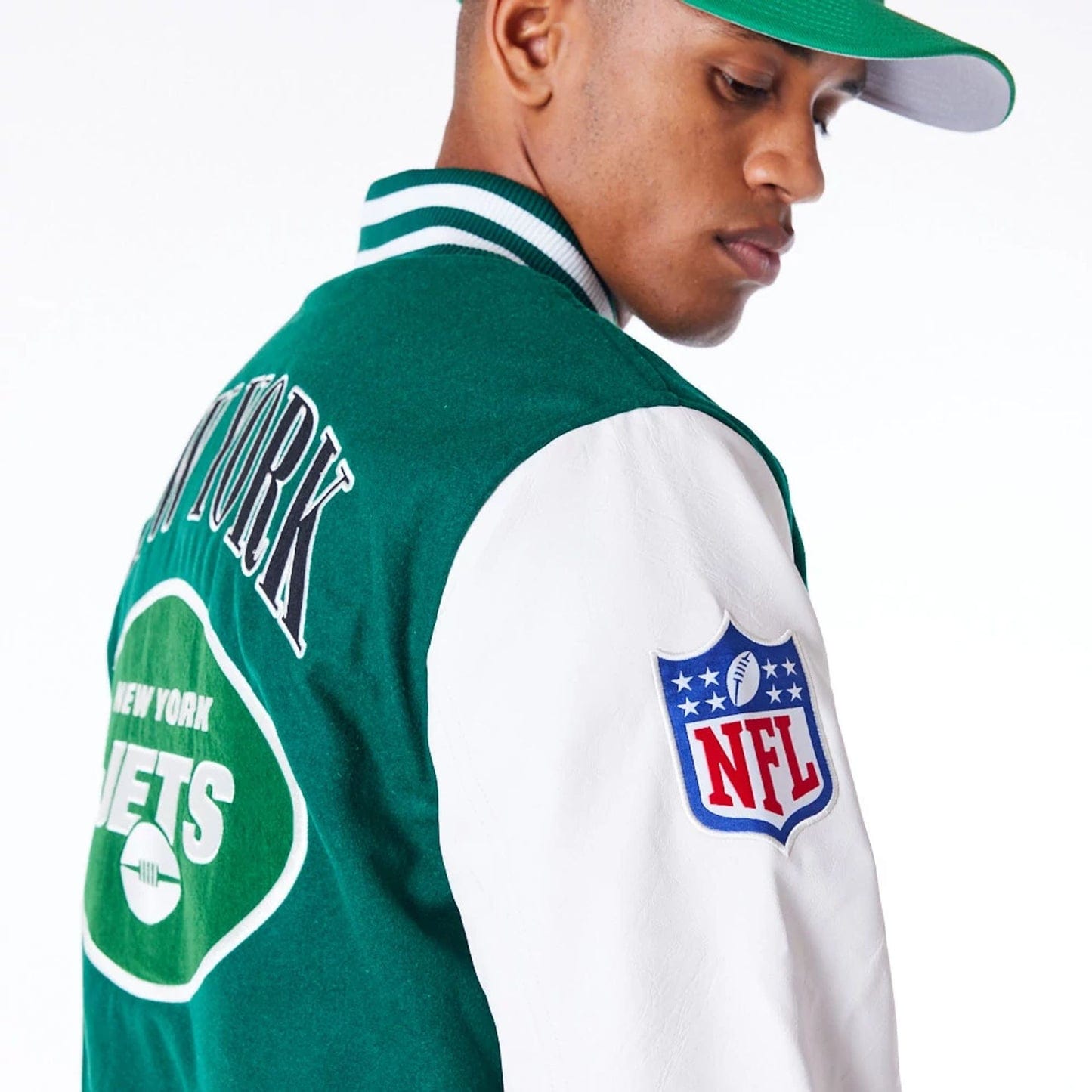 New York Jets NFL Patch College Jacke New Era Grün - STADIUMDREAMS