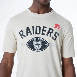 Las Vegas Raiders Historic 2024 New Era 3rd Down NFL T-Shirt Beige - STADIUMDREAMS