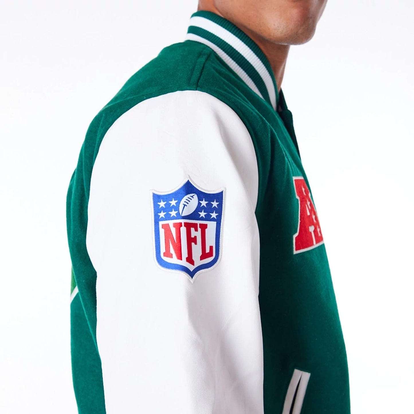 New York Jets NFL Patch College Jacke New Era Grün - STADIUMDREAMS