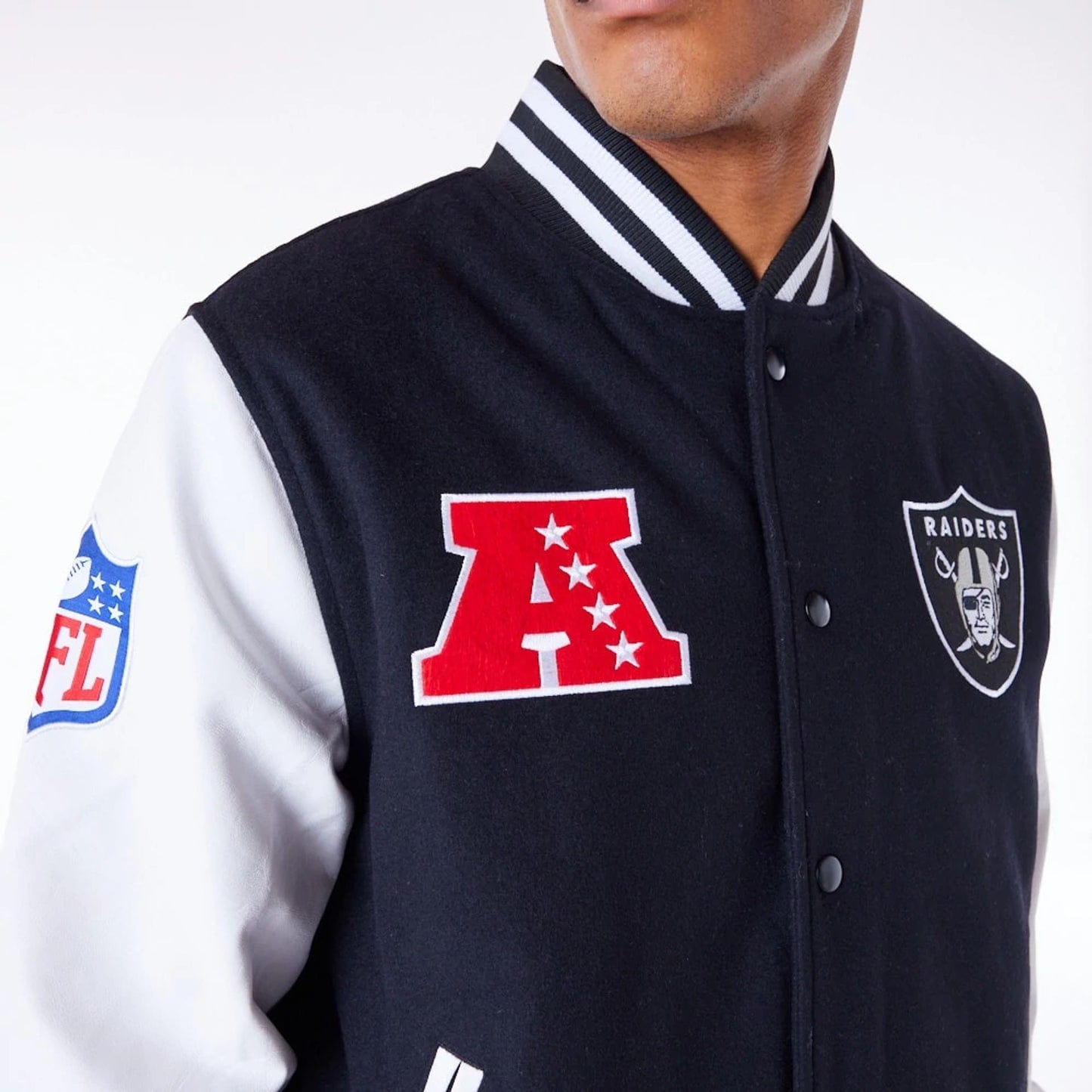 Las Vegas Raiders NFL Patch College Jacke New Era Schwarz - STADIUMDREAMS