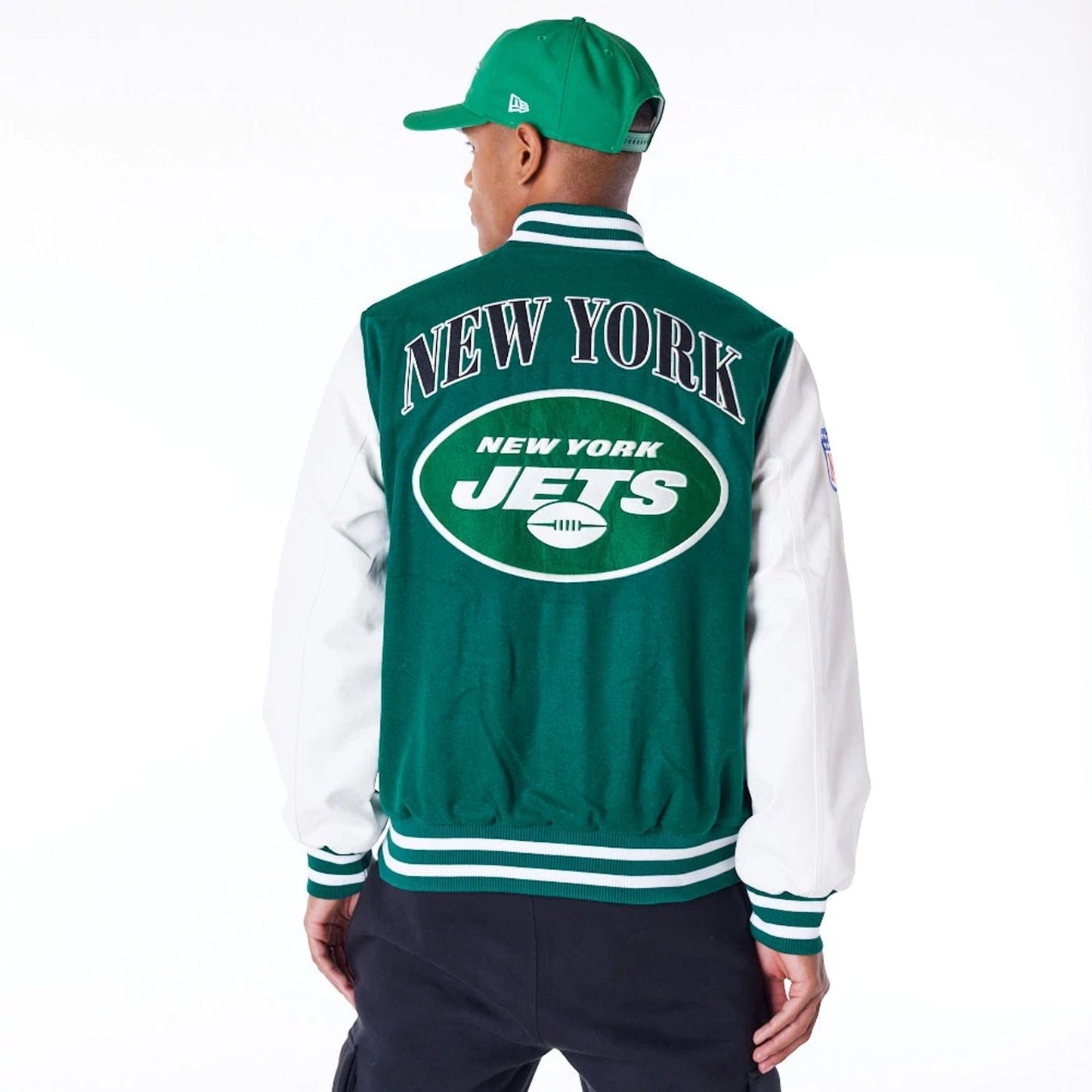 New York Jets NFL Patch College Jacke New Era Grün - STADIUMDREAMS