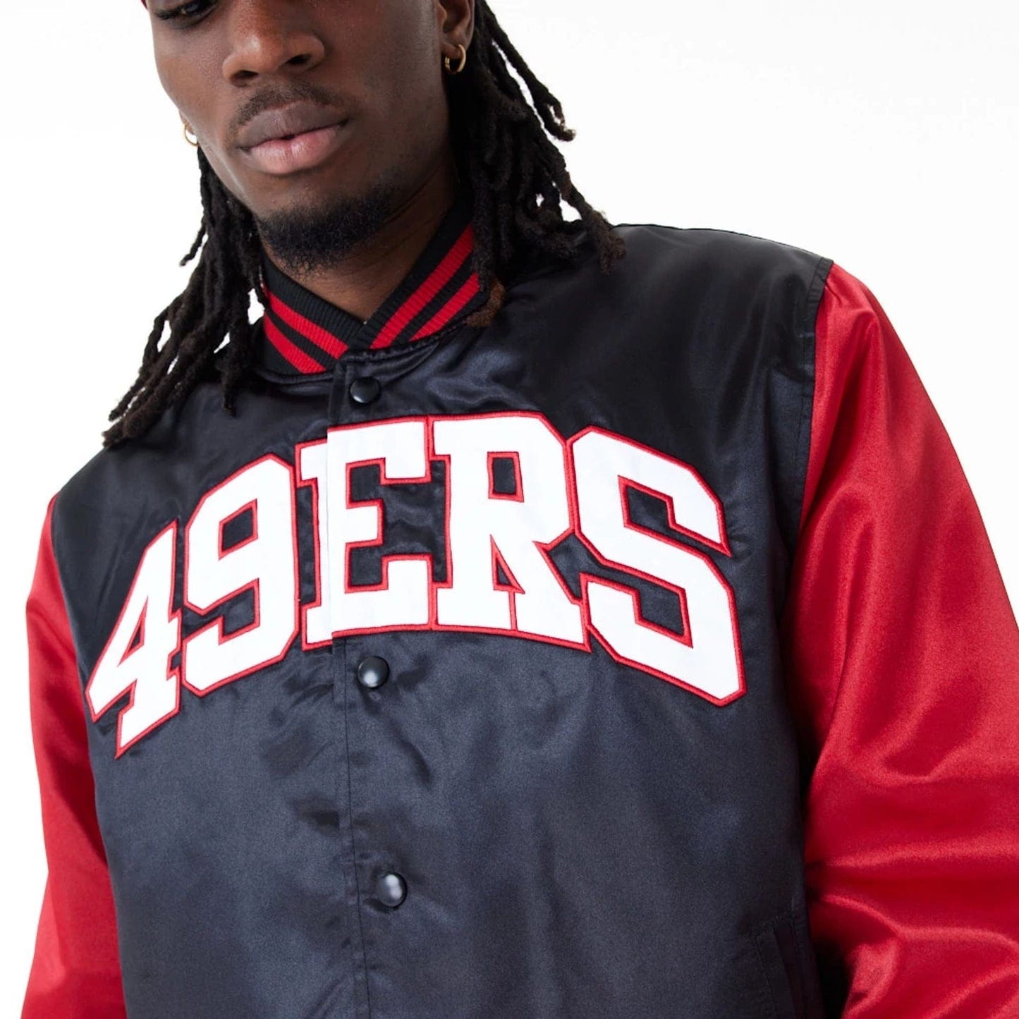 San Francisco 49ers NFL Satin Bomber Jacke New Era Rot - STADIUMDREAMS