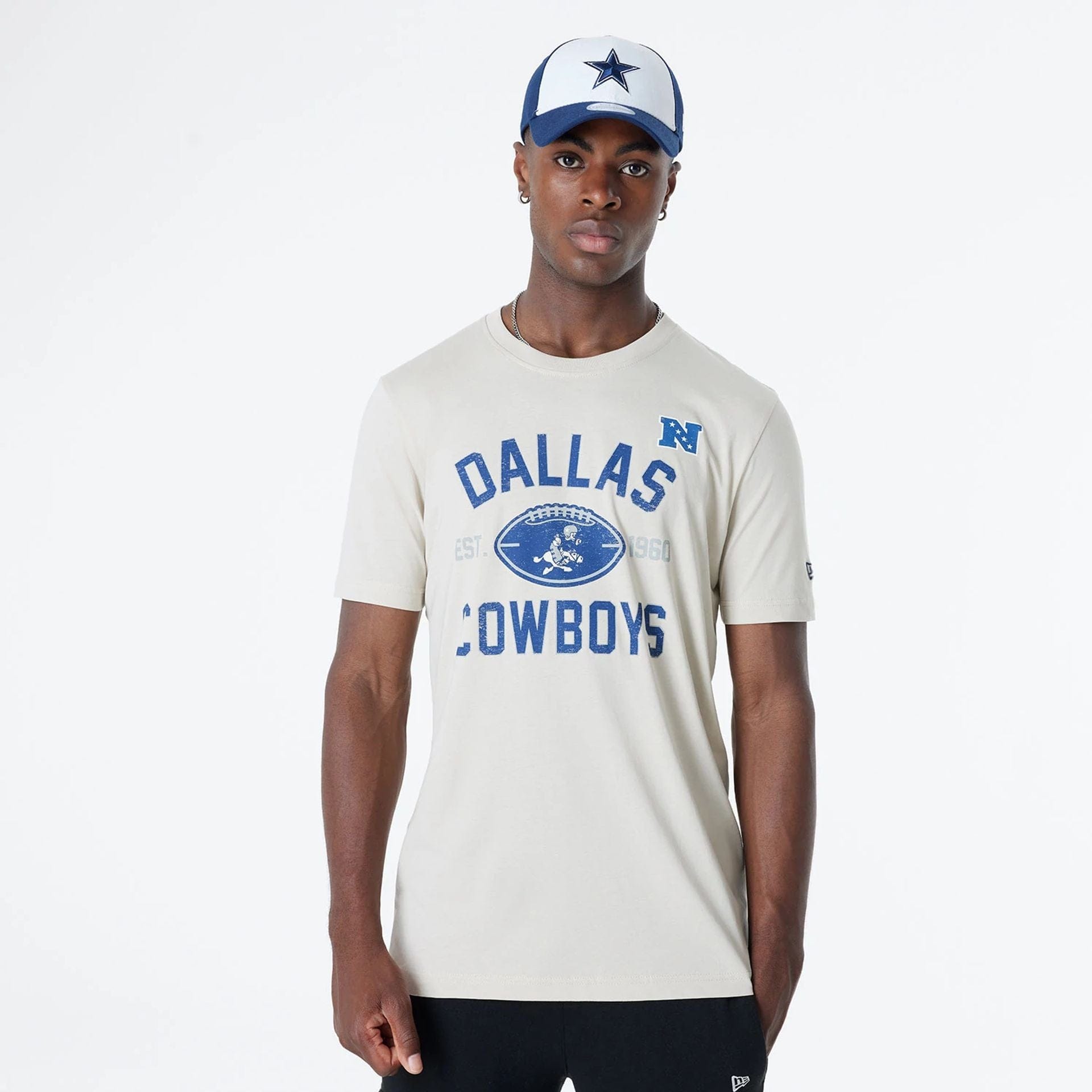 Dallas Cowboys Historic 2024 New Era 3rd Down NFL T-Shirt Beige - STADIUMDREAMS