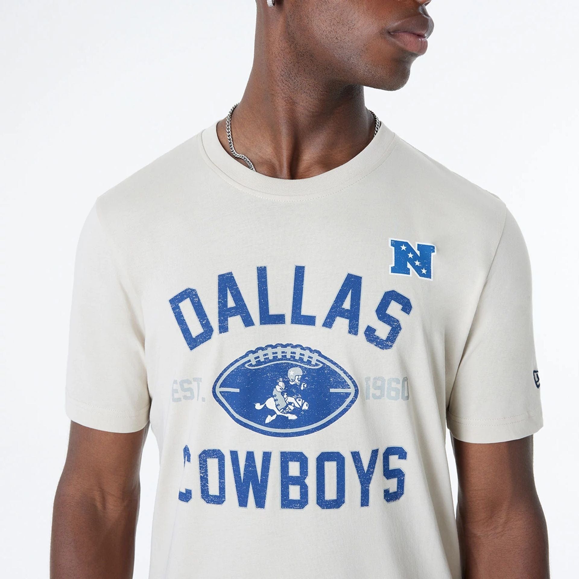 Dallas Cowboys Historic 2024 New Era 3rd Down NFL T-Shirt Beige - STADIUMDREAMS