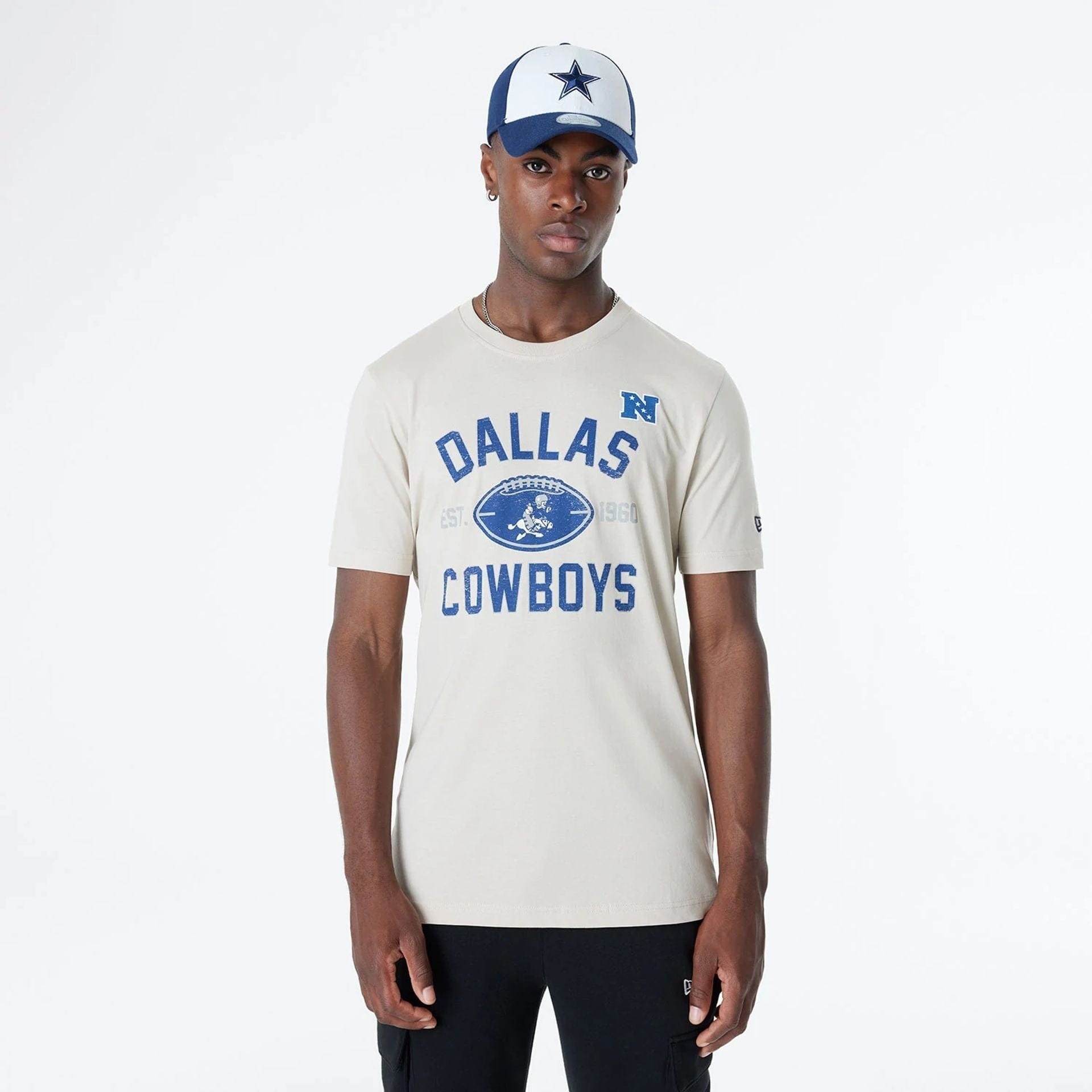 Dallas Cowboys Historic 2024 New Era 3rd Down NFL T-Shirt Beige - STADIUMDREAMS