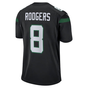 New York Jets Aaron Rodgers Nike Game Football NFL Trikot Alternate Schwarz - STADIUMDREAMS