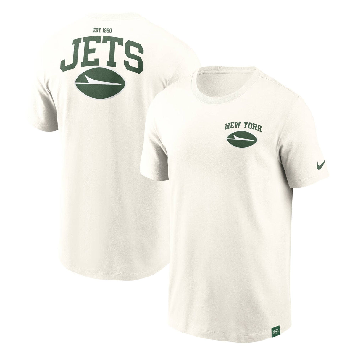 New York Jets Nike Essential Backprint Edition NFL T-Shirt Cream - STADIUMDREAMS