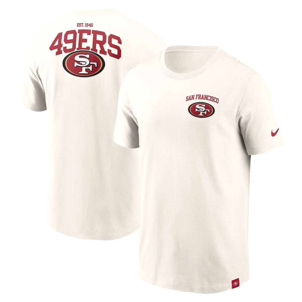 San Francisco 49ers Nike Essential Backprint Edition NFL T-Shirt Cream - STADIUMDREAMS