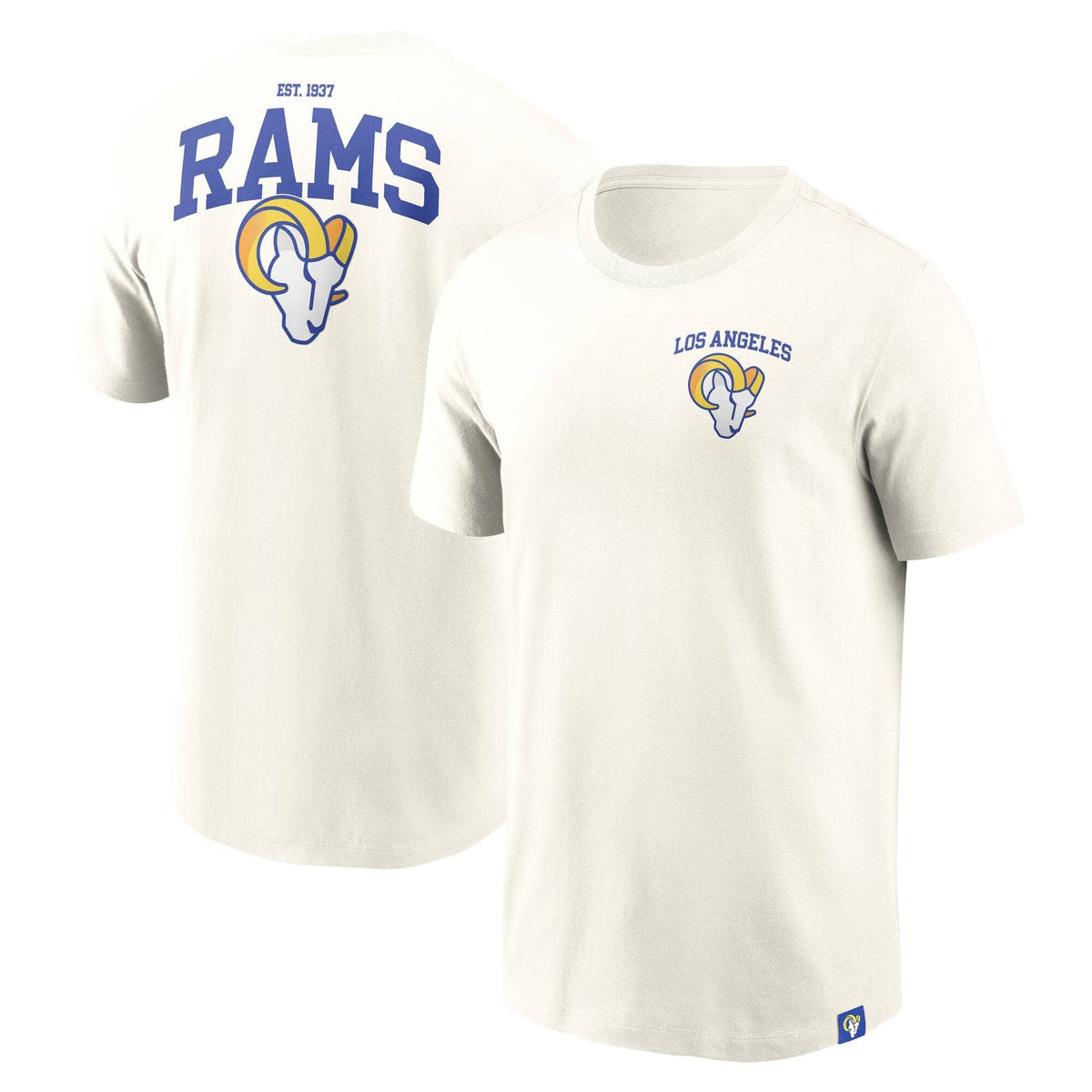 Los Angeles Rams Nike Essential Backprint Edition NFL T-Shirt Cream - STADIUMDREAMS