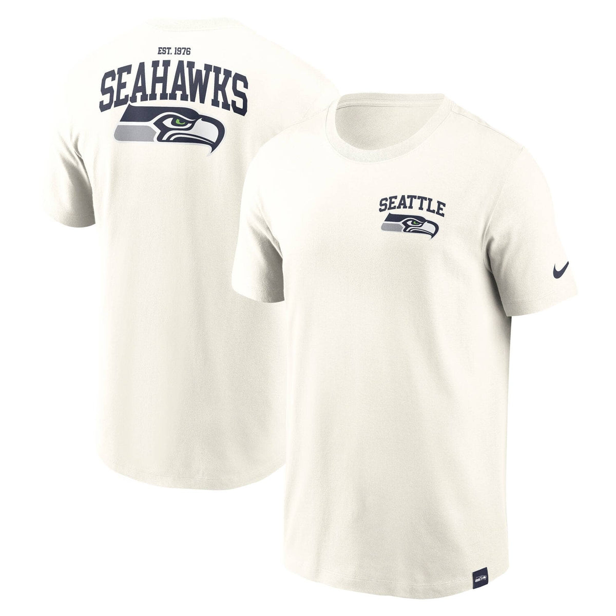 Seattle Seahawks Nike Essential Backprint Edition NFL T-Shirt Cream - STADIUMDREAMS