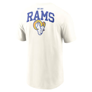 Los Angeles Rams Nike Essential Backprint Edition NFL T-Shirt Cream - STADIUMDREAMS