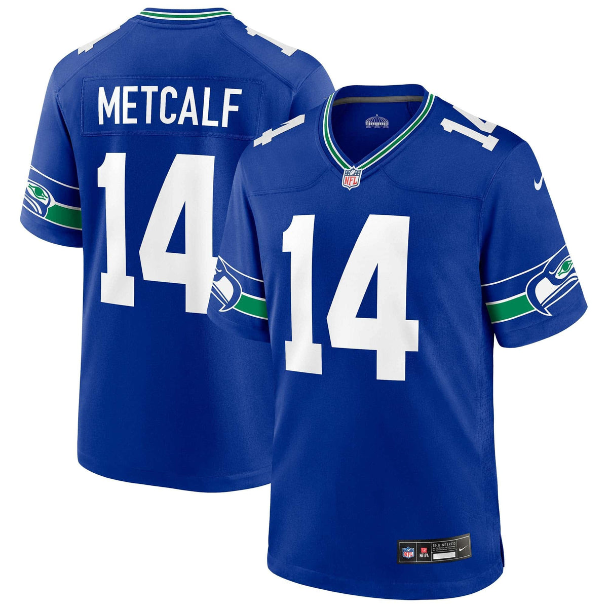 D.K. Metcalf Seattle Seahawks Nike NFL Football Throwback Trikot Blau - STADIUMDREAMS