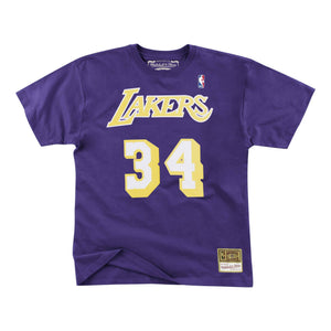 NBA NAME & NUMBER TEE LAKERS - O'NEAL - STADIUMDREAMS