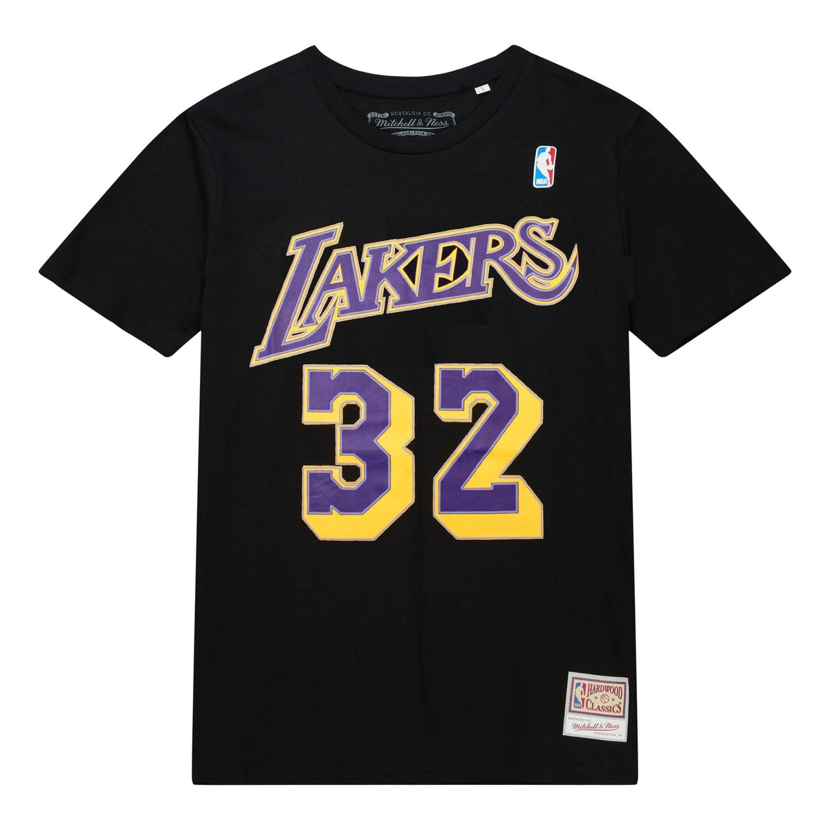 Magic Johnson #32 Los Angeles Lakers Mitchell & Ness NBA Name & Number T-Shirt Schwarz - STADIUMDREAMS