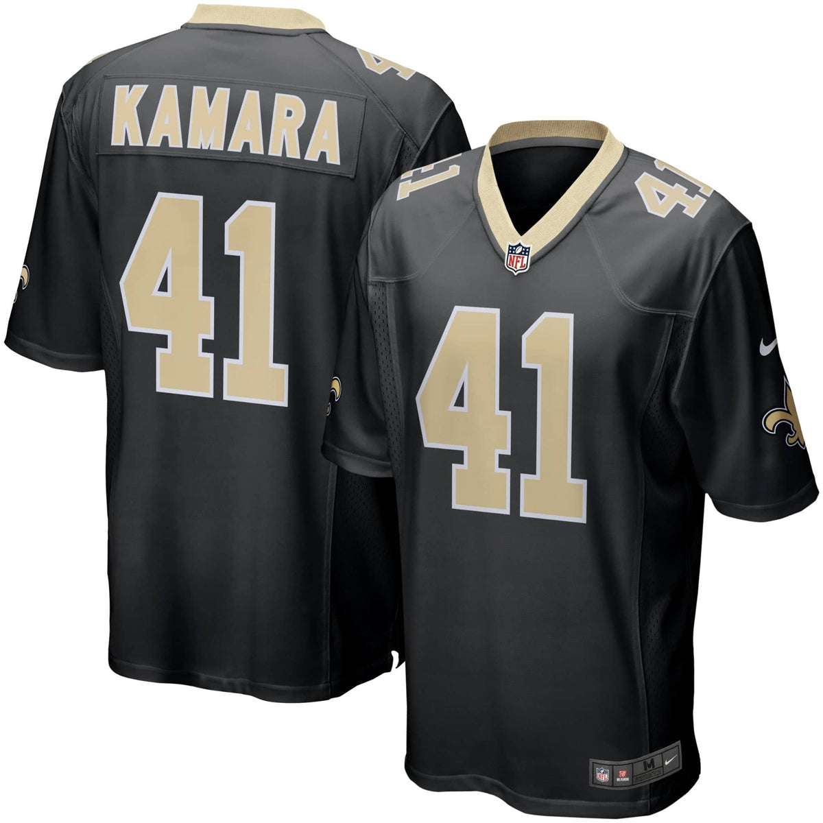 Alvin Kamara New Orleans Saints Nike NFL Football Trikot Schwarz - STADIUMDREAMS