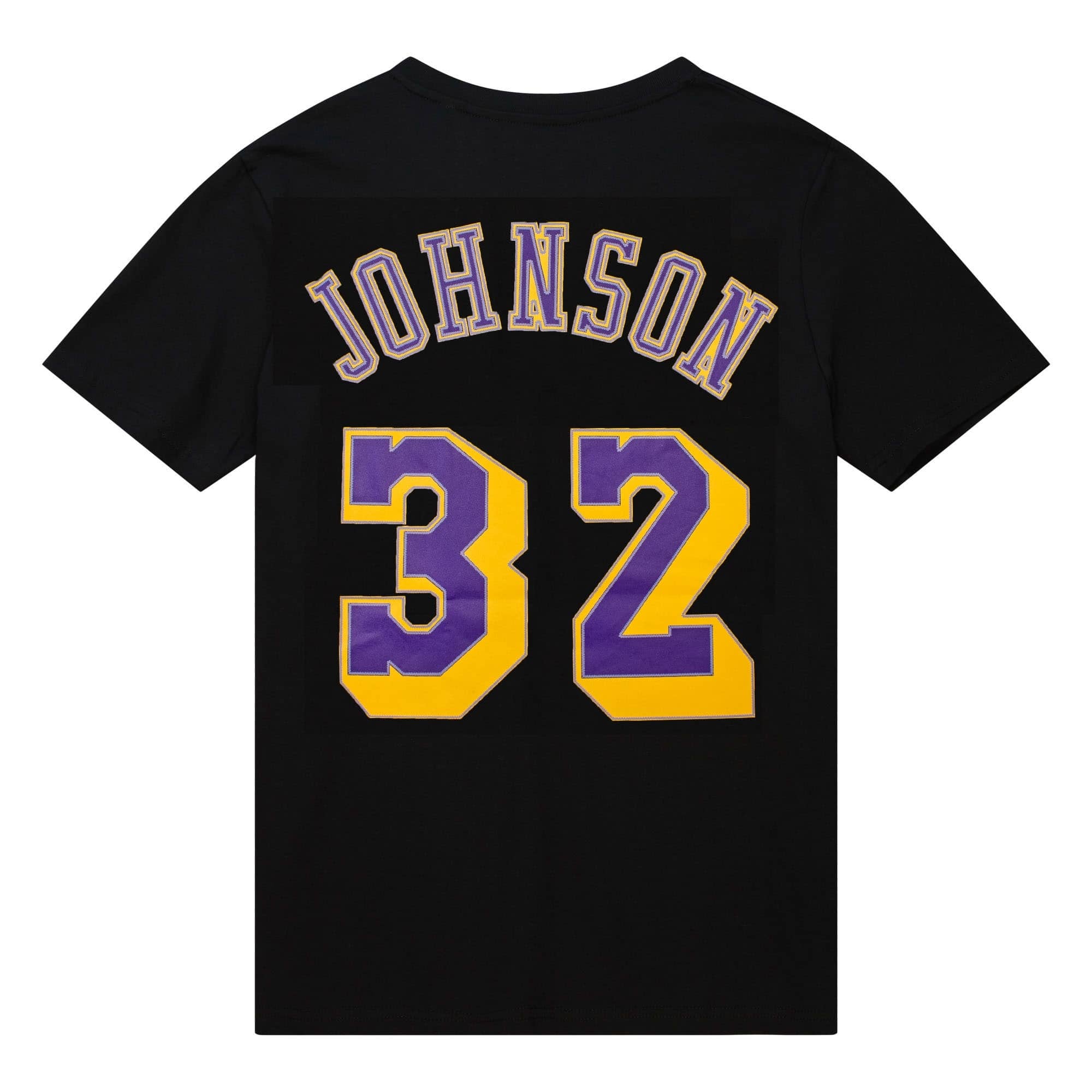 Magic Johnson #32 Los Angeles Lakers Mitchell & Ness NBA Name & Number T-Shirt Schwarz - STADIUMDREAMS