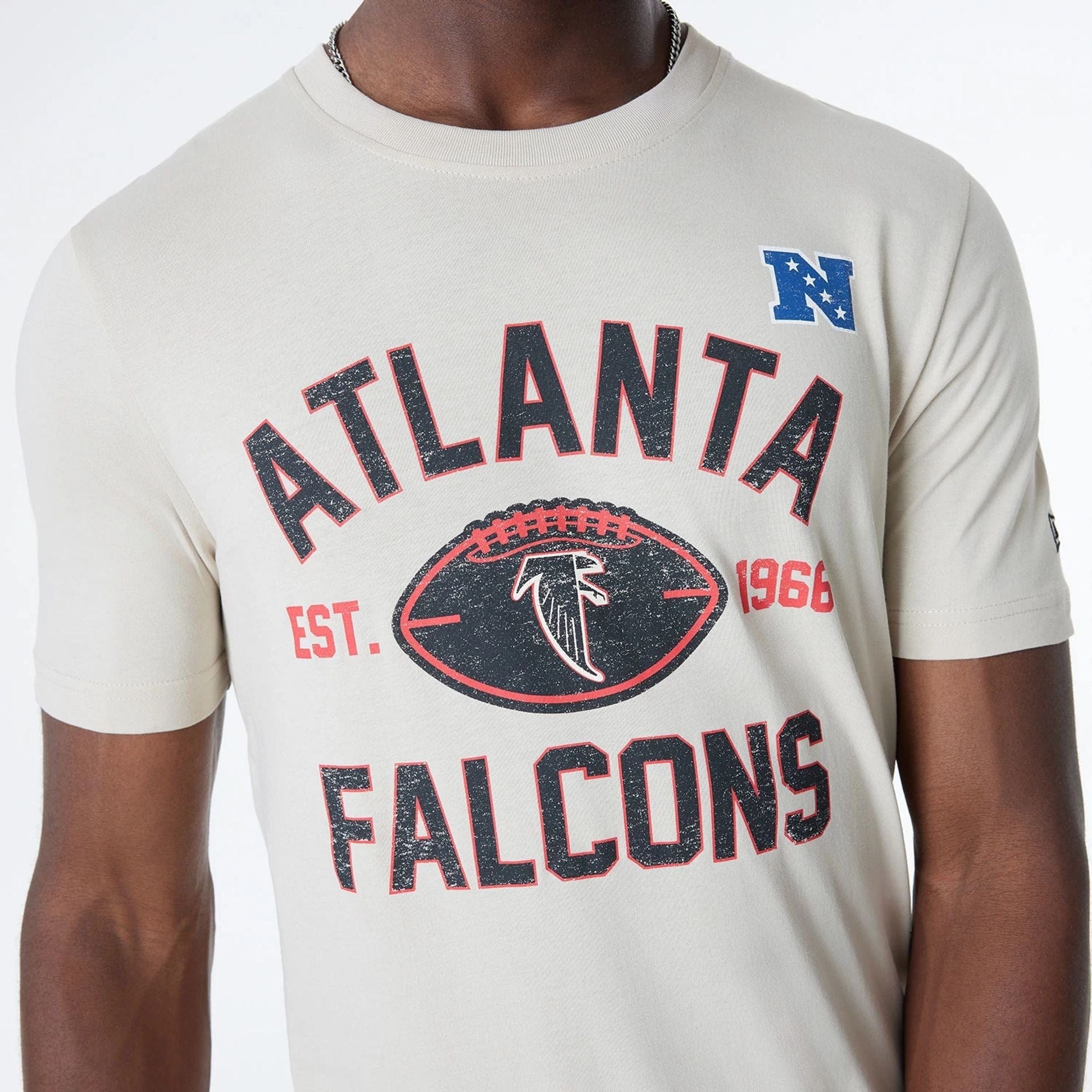 Atlanta Falcons Historic 2024 New Era 3rd Down NFL T-Shirt Beige - STADIUMDREAMS