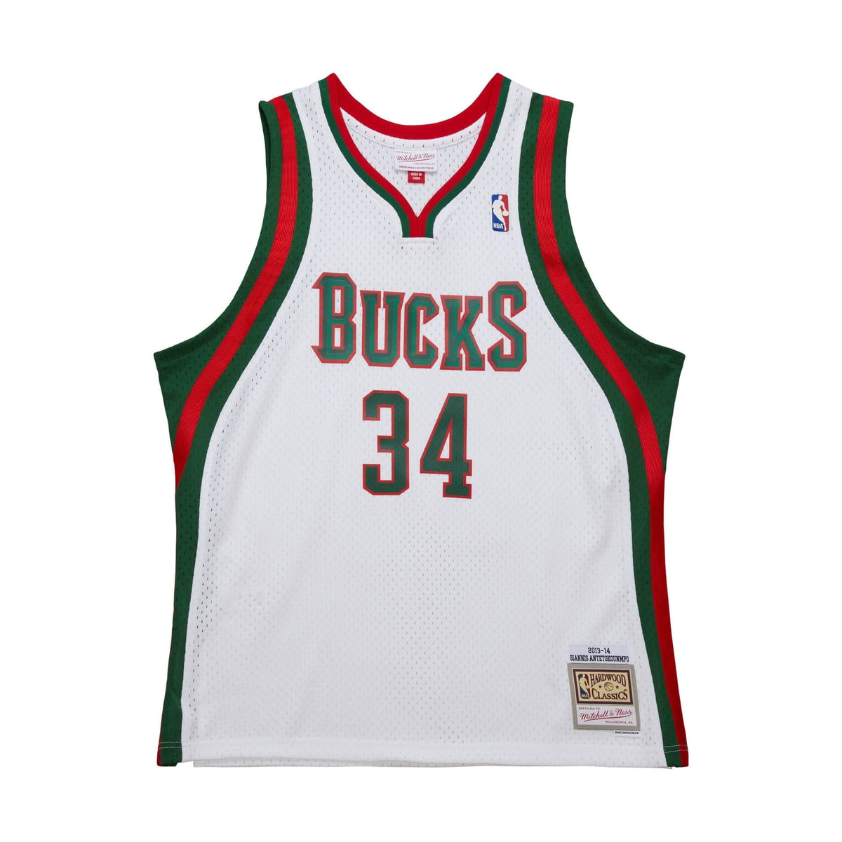 Giannis Antetokounmpo #34 Milwaukee Bucks Mitchell & Ness NBA Rookie Year Trikot 2013 Weiß - STADIUMDREAMS