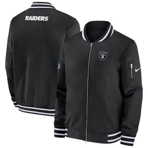 Las Vegas Raiders Nike Sideline Coach Bomber NFL Jacke Schwarz - STADIUMDREAMS