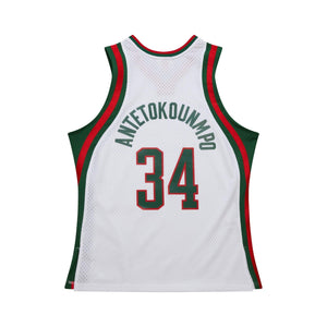 Giannis Antetokounmpo #34 Milwaukee Bucks Mitchell & Ness NBA Rookie Year Trikot 2013 Weiß - STADIUMDREAMS