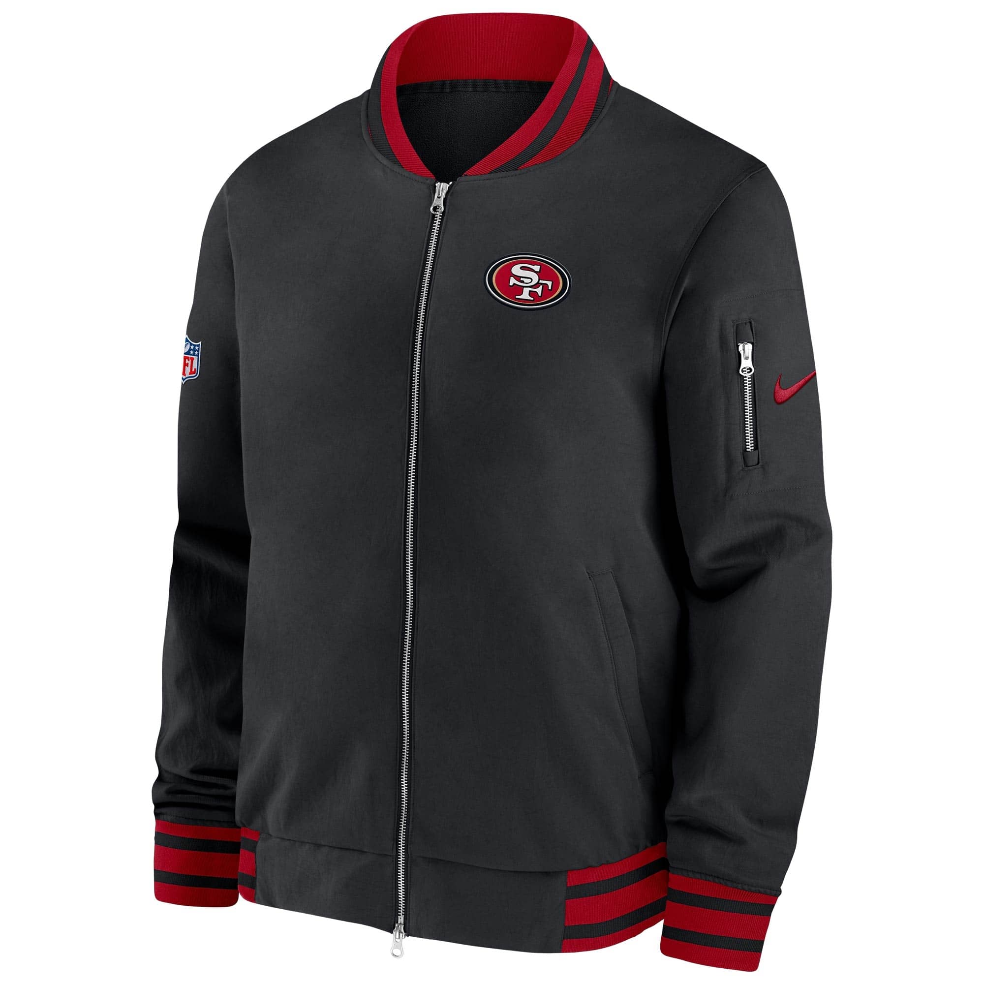 San Francisco 49ers Nike Sideline Coach Bomber NFL Jacke Schwarz - STADIUMDREAMS