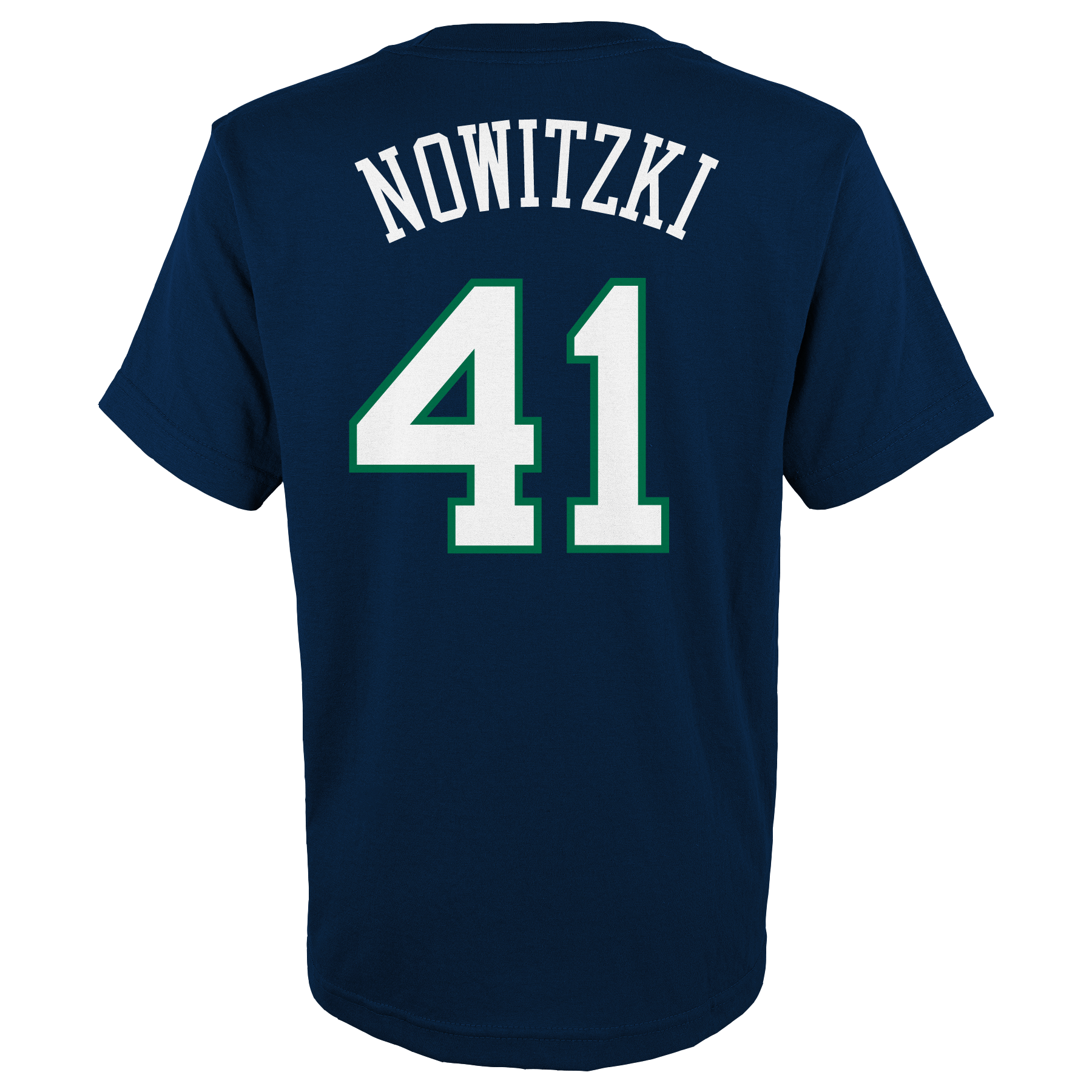 Dirk Nowitzki #41 Dallas Mavericks Mitchell & Ness NBA Name & Number T-Shirt Navy - STADIUMDREAMS